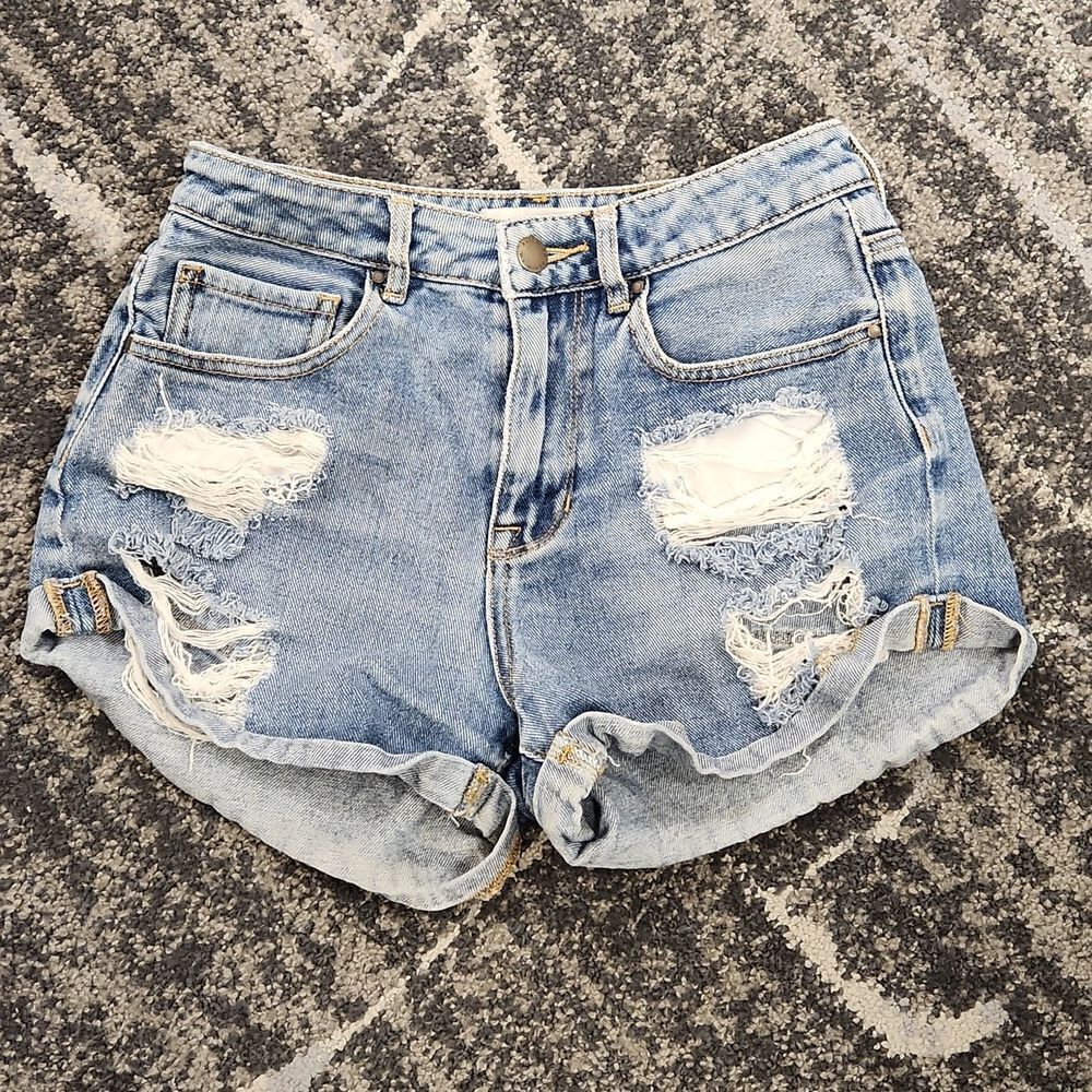 Bullhead High Rise Denim Jean Shorts 26